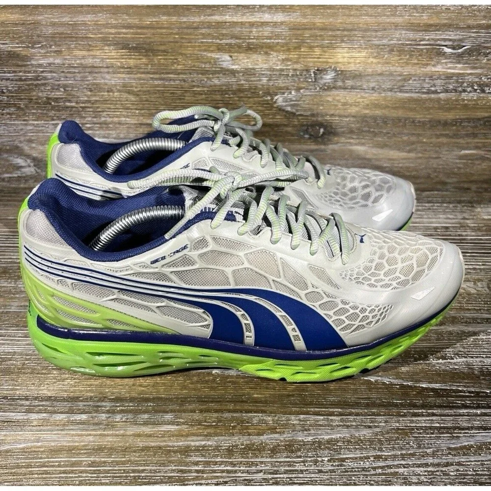 Puma Bioweb Elite Web Cage Gray Running Shoe 186437-06‎ Men's 11.5 NO INSOLES